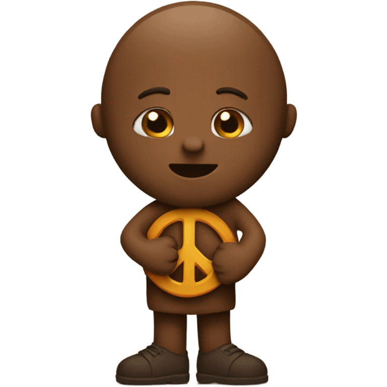 Hugging emoji with a brown peice sign  emoji