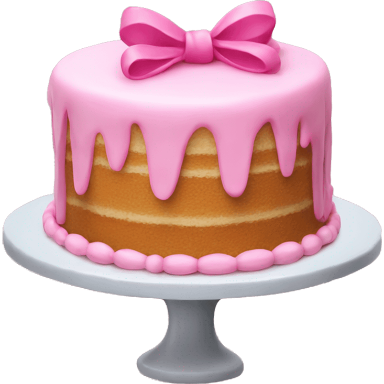 cake with pink bow emoji