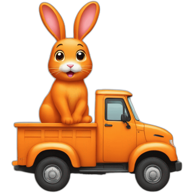 A orange bunny un a truck emoji