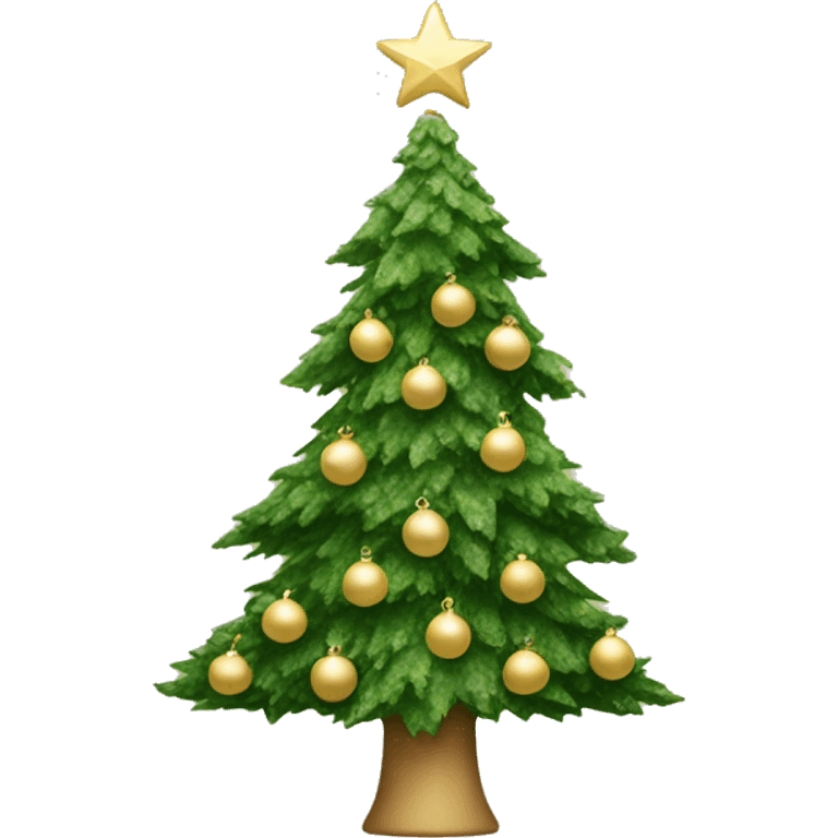 green Christmas tree with beige decorations  emoji