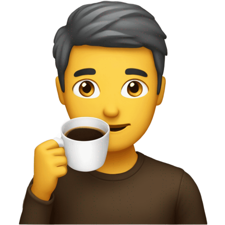 Persona con una taza de café toda emoji