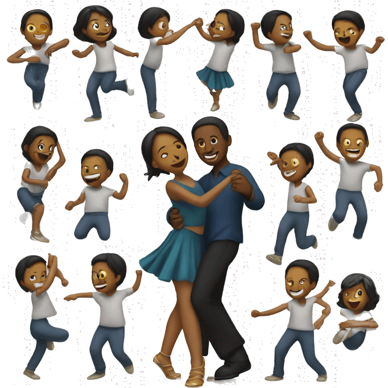 A girl dancing with boy emoji