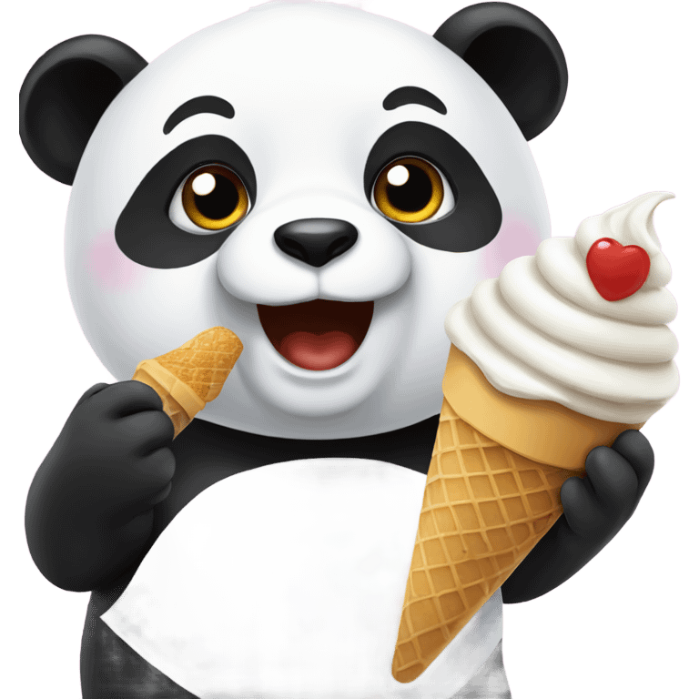 Panda eating ice cream emoji