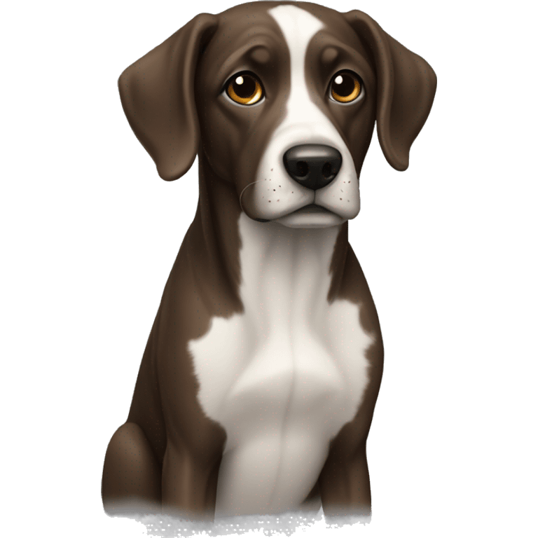 realistic dog portrait full body dark brown ears emoji