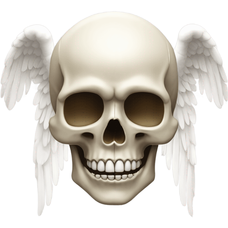 Skull with praying with angel halo emoji