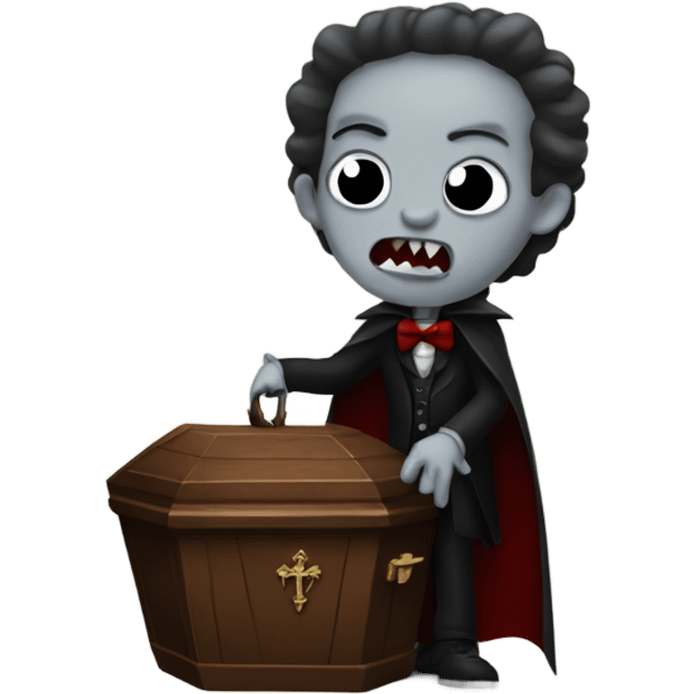 vampire with coffin emoji