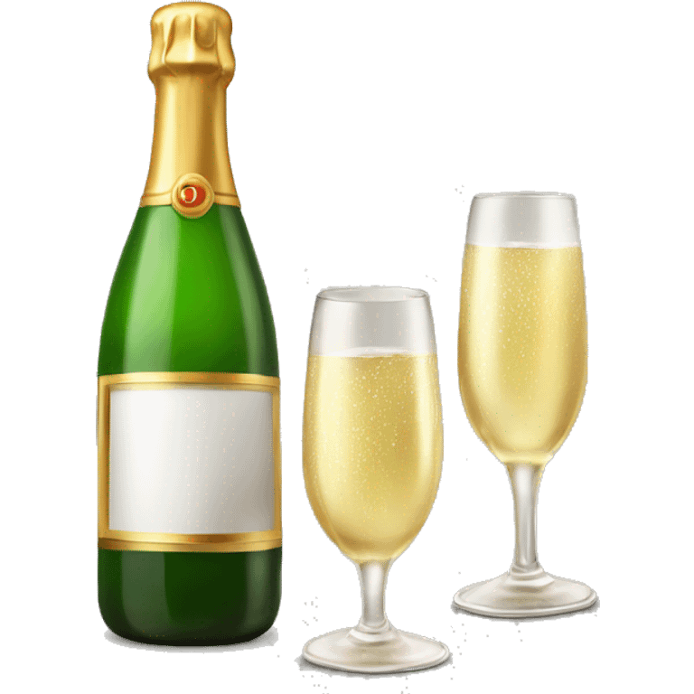 Russian duvushka with champagne emoji