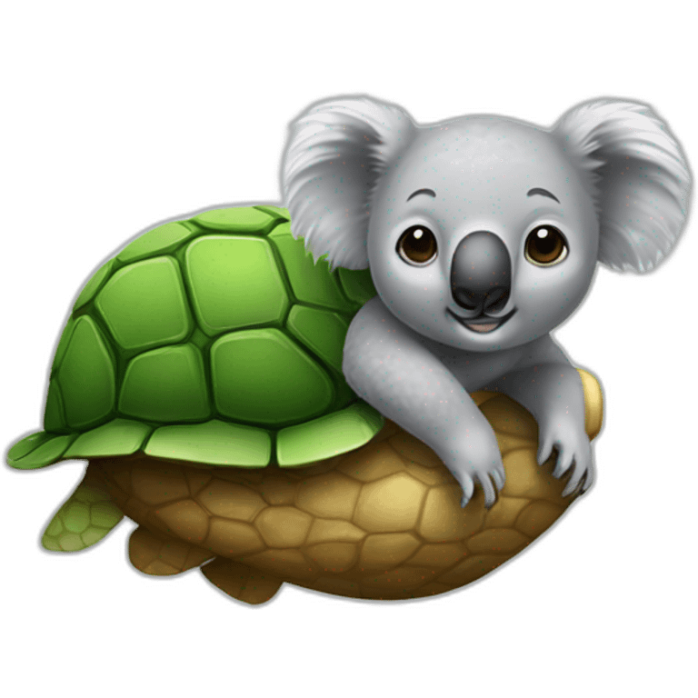 Koala on a turtle emoji