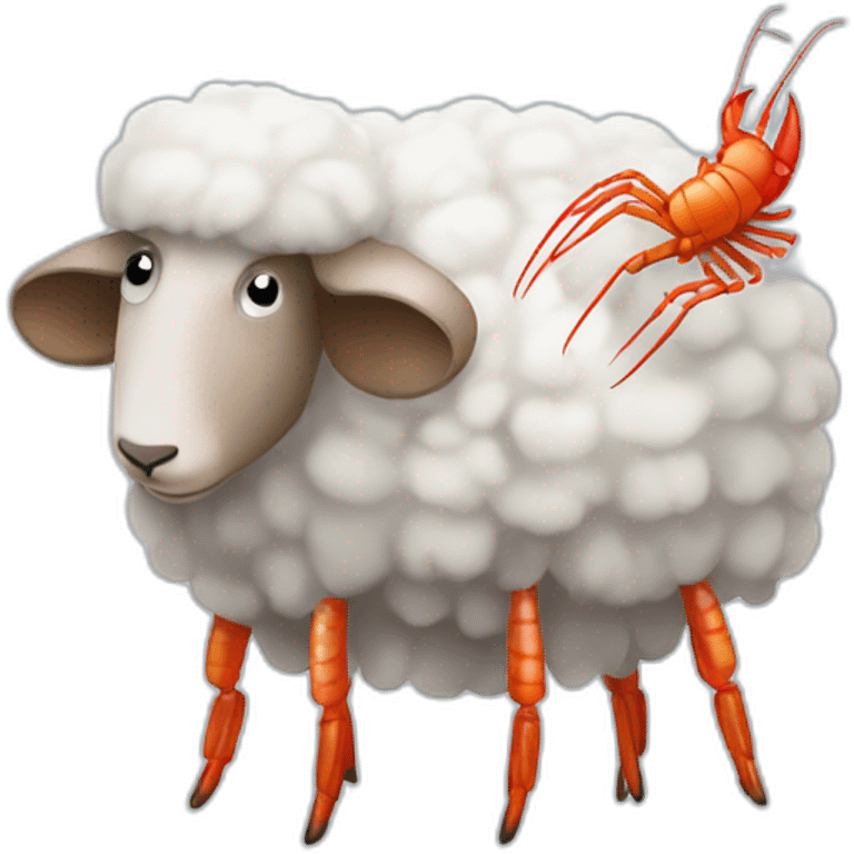 Un mouton avec une langouste emoji