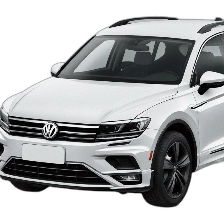 White Vw tiguan r line 2020 with black rims emoji