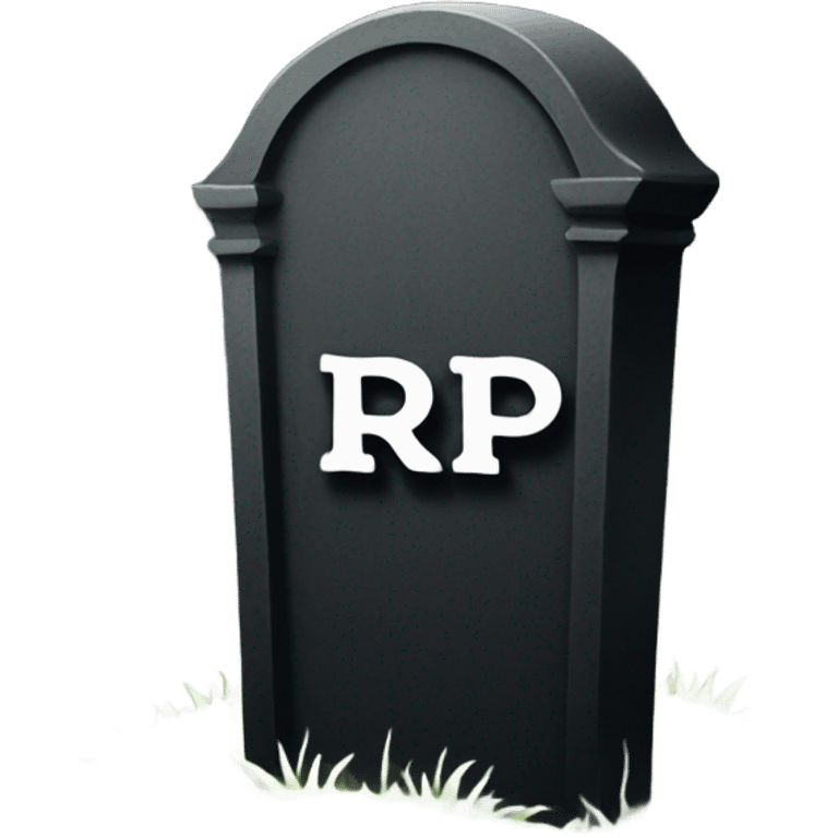 a black grave with the letters RIP emoji