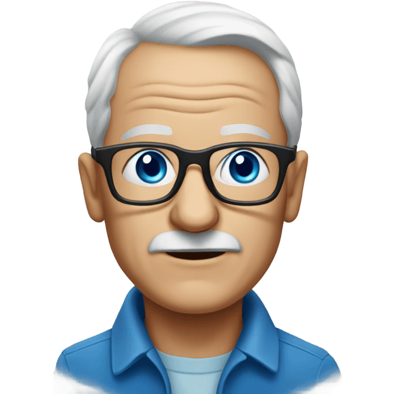 portrait of old man with glasses and blue eyes emoji