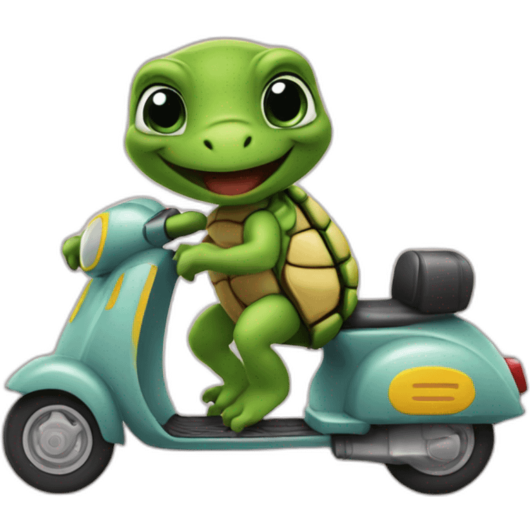 Tortue sur un scooter emoji