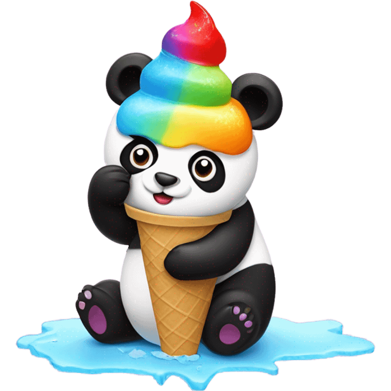 Panda eating ice cream emoji