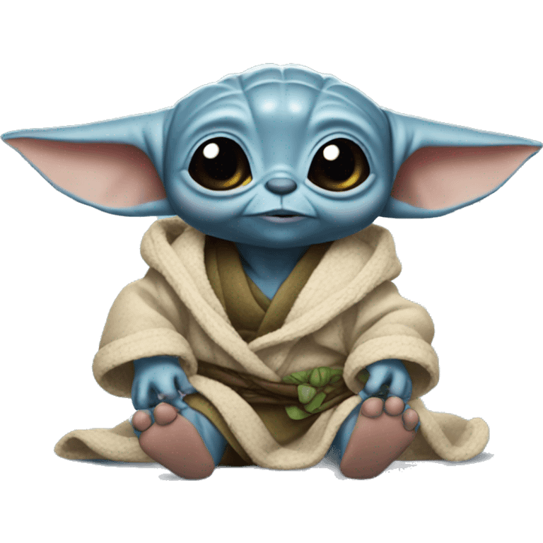 Stitch With baby yoda emoji