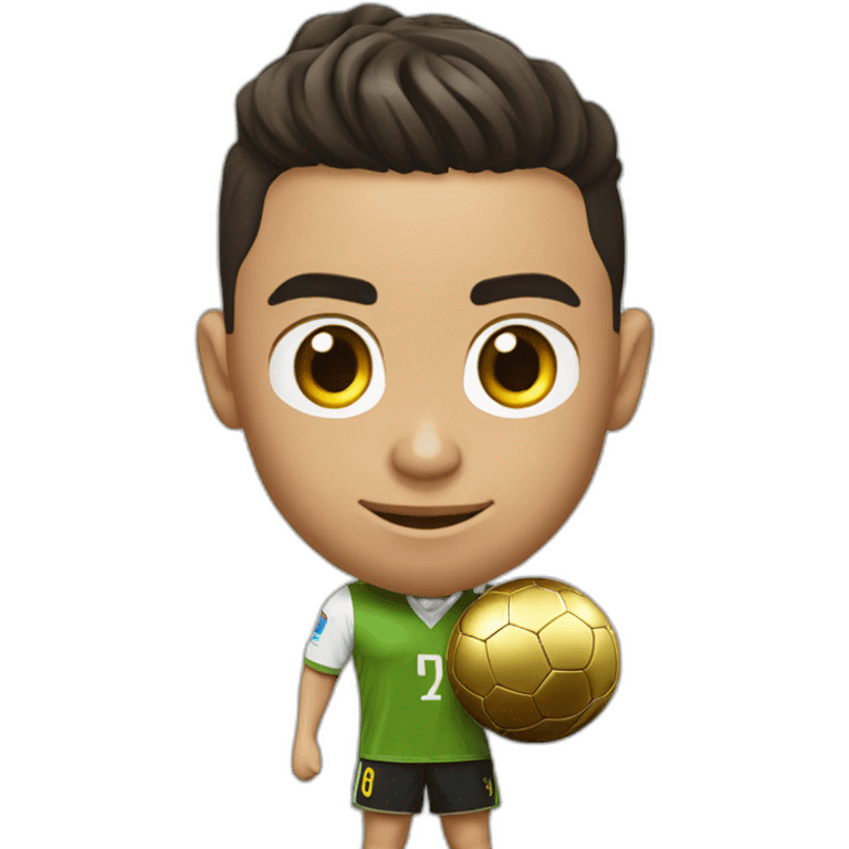 cristiano ronaldo avec le ballon d'or emoji