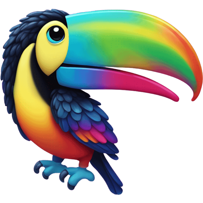 Lisa Frank rainbow sparkly toucan  emoji