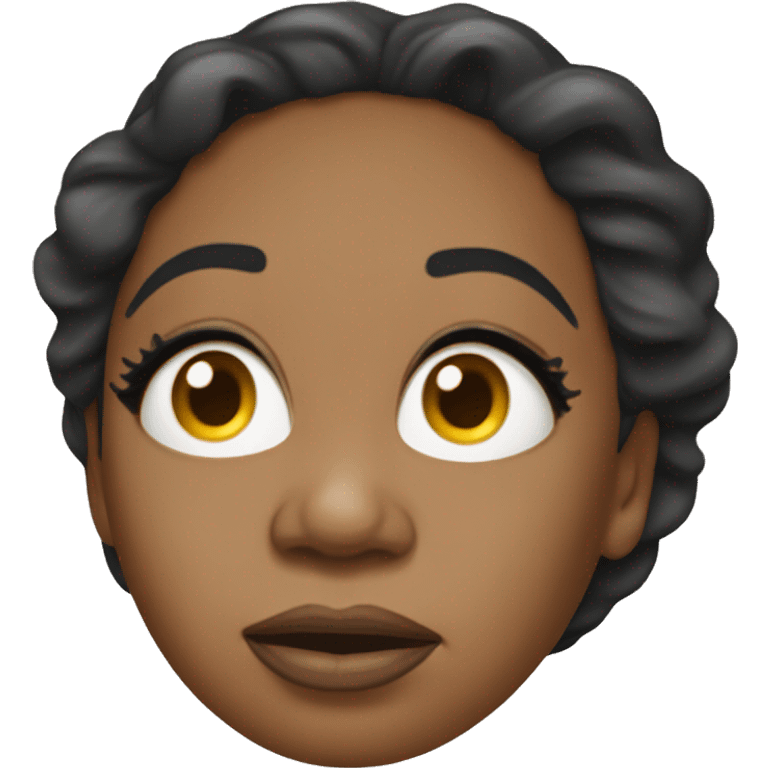 Oprah Winfrey's head with a sad face emoji