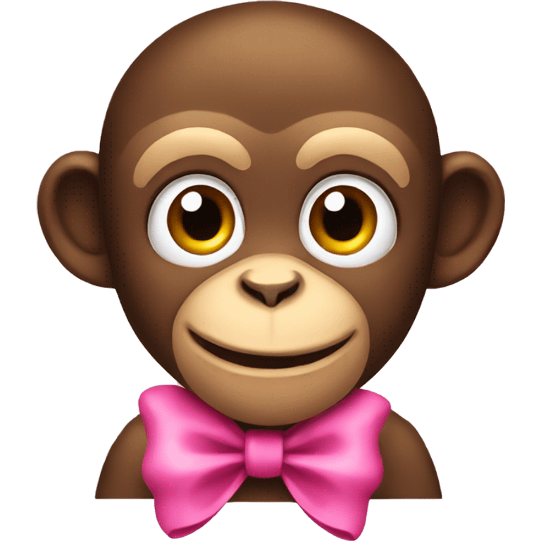 Monkey with a pink bow emoji