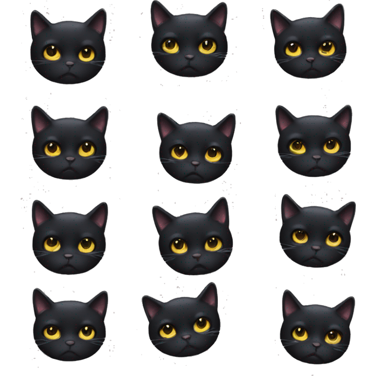 Sad black cat  emoji