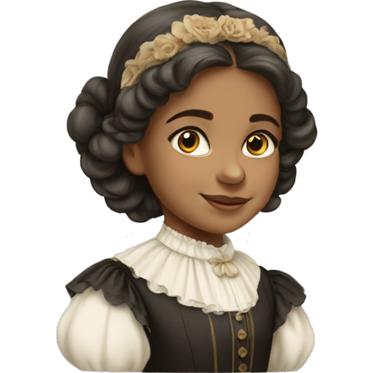 light-skinned young girl in 19th century costume emoji