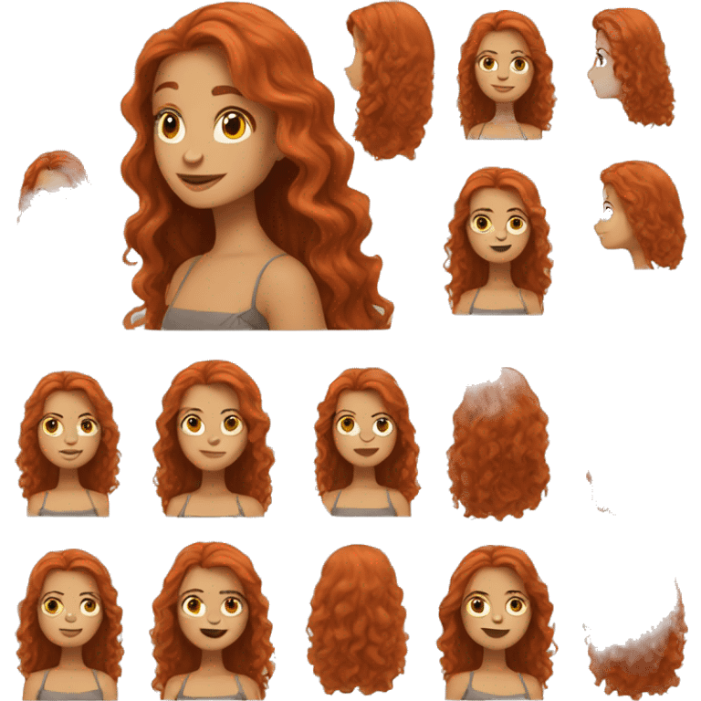 redhead with long hair emoji