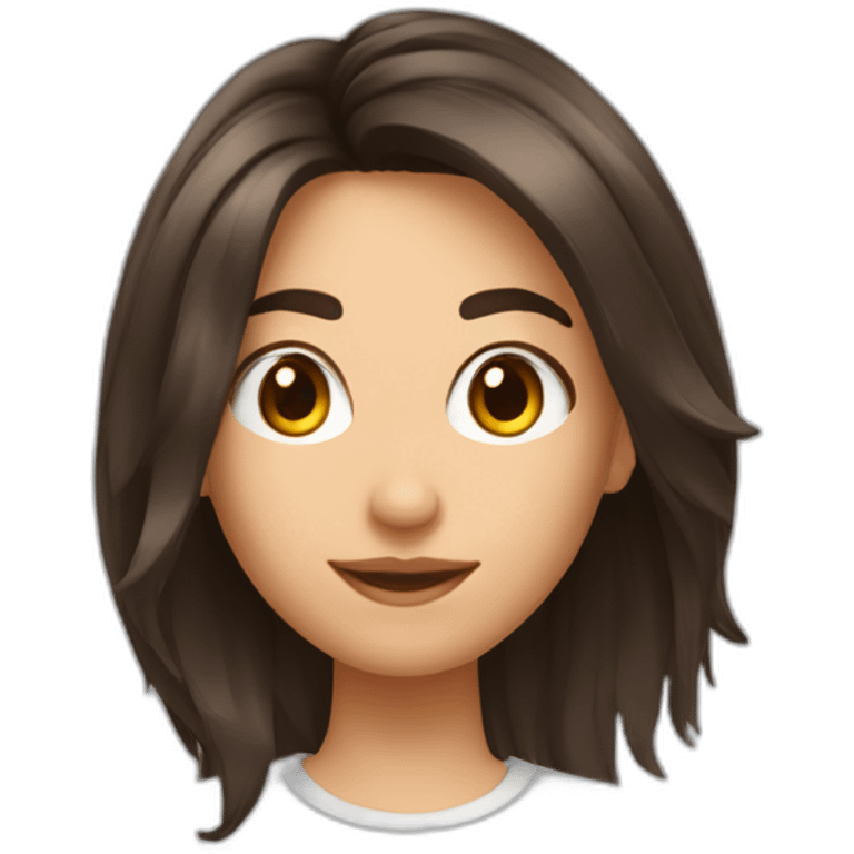 Brune aux cheveux courts qui se prend en selfie emoji