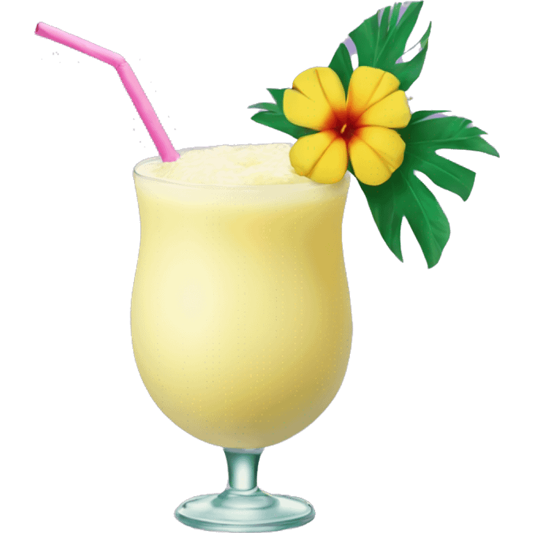 Piña Colada with a flower and straw emoji