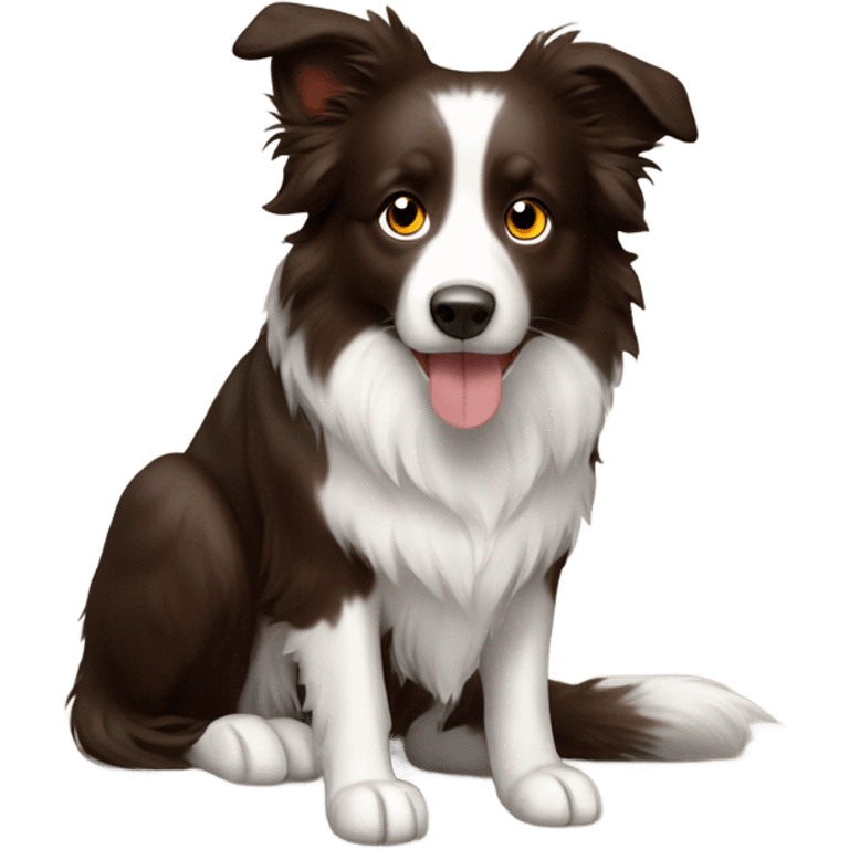 Border collie marrón con las orejas de punta emoji