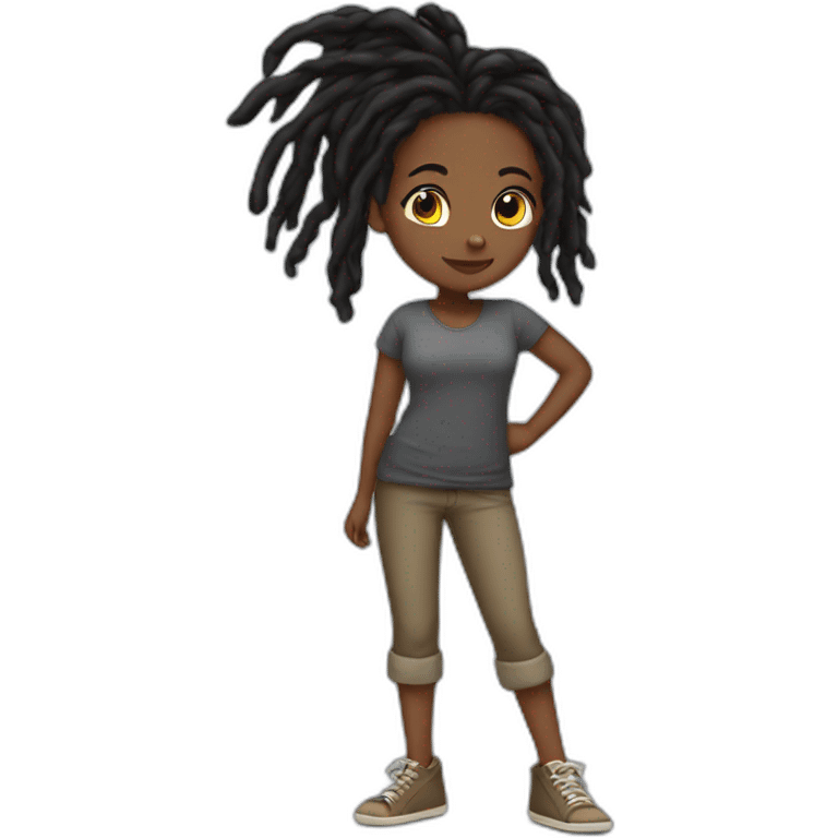 BLACK GIRL WITH DREADS STEPPING emoji