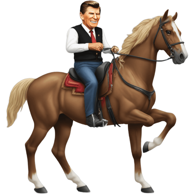 Ronald Reagan on a horse by In-N-Out  emoji