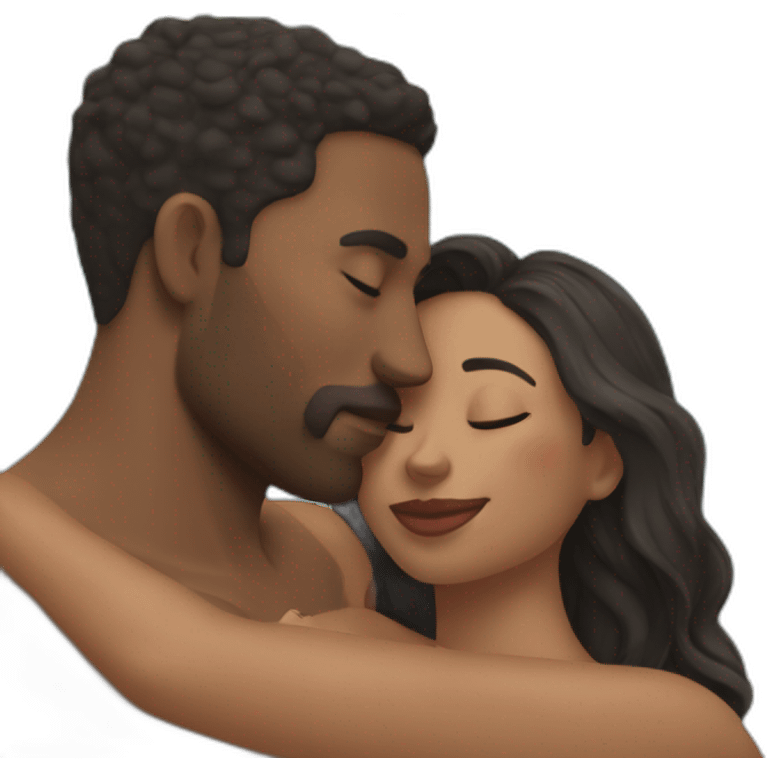 Man kissing woman at the pool emoji