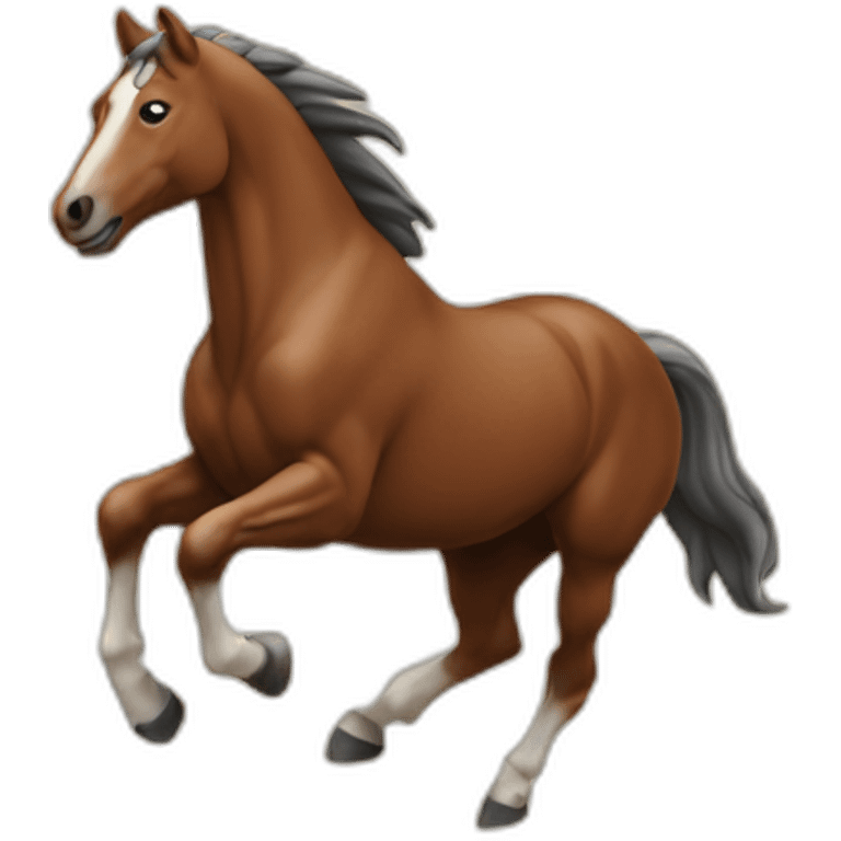 Un cheval sautant un tronc emoji