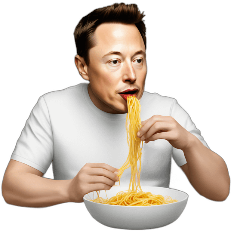 Elon Musk eating spaghettis emoji