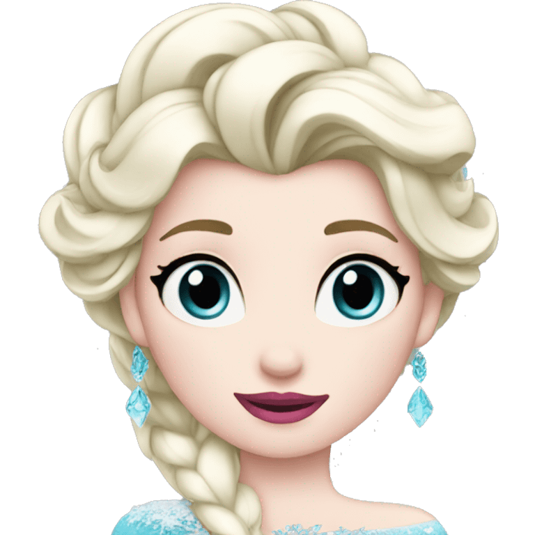 elsa frozen with pink lips emoji