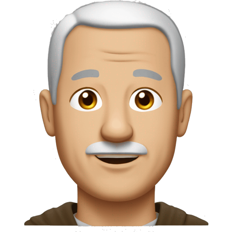 A middle-aged white male friar with a grizzled appearance, buzz cut, no facial hair, and a square jaw. emoji