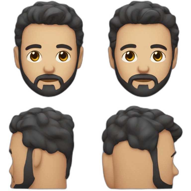 Man,eyes closed,black beard,short wavy hair emoji