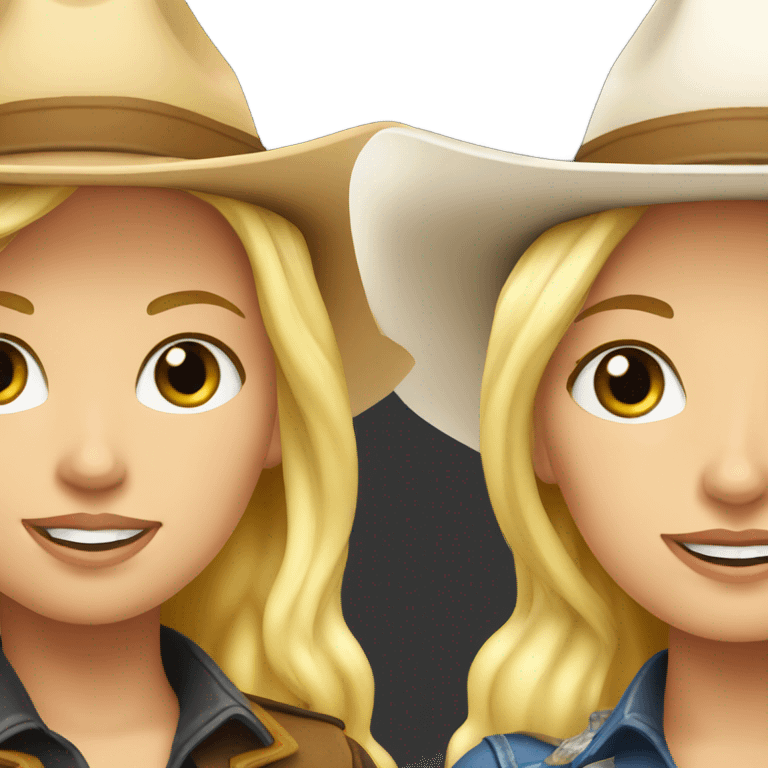 Two blonde cowgirls  emoji