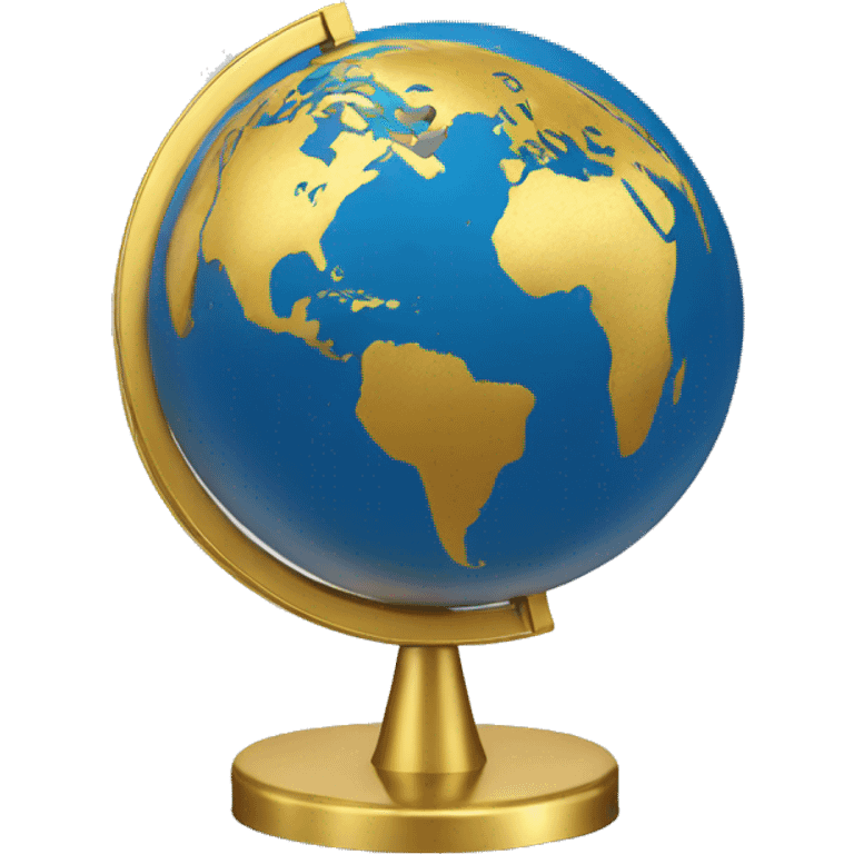 Globe on gold stand emoji