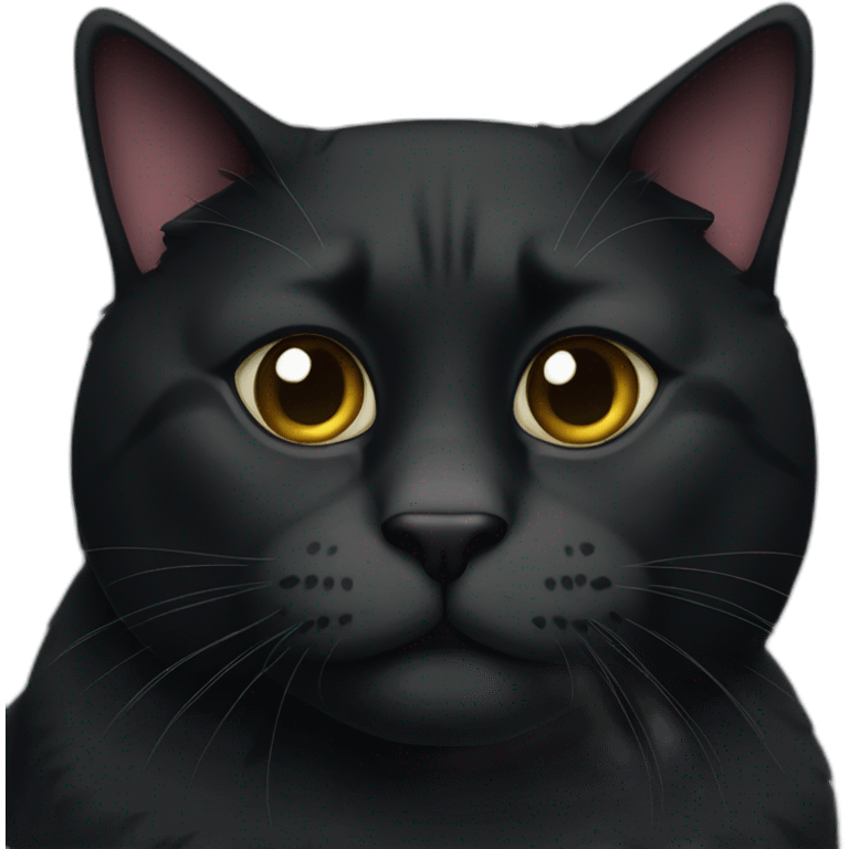 fat big black cat emoji