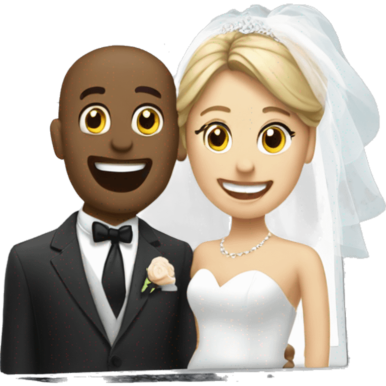 A MacBook with a wedding image emoji