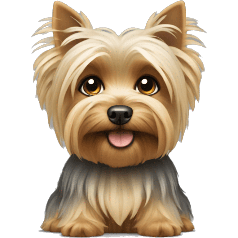 fluffy beige yorkshire terrier emoji