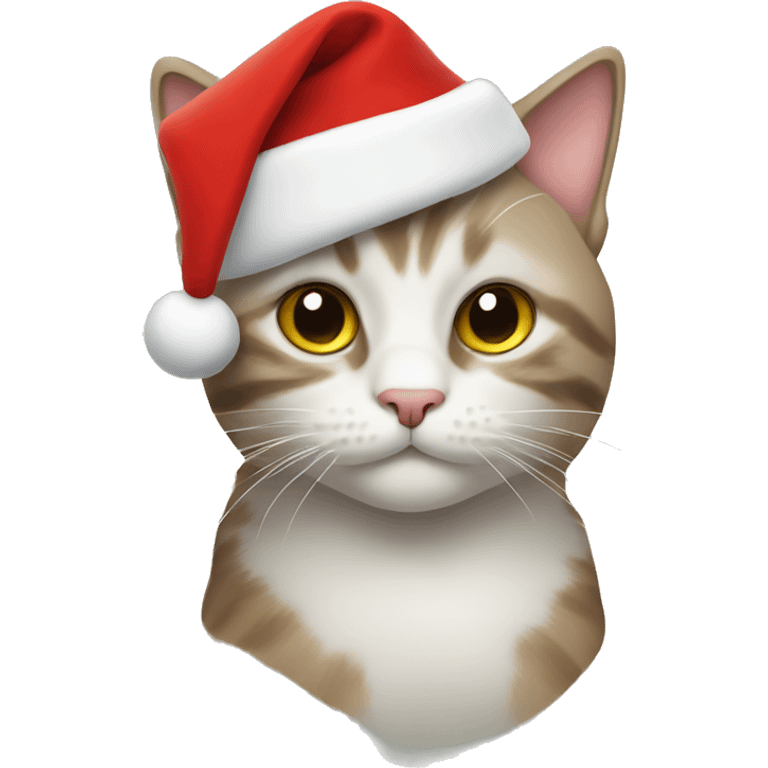 Cat with Christmas hat  emoji