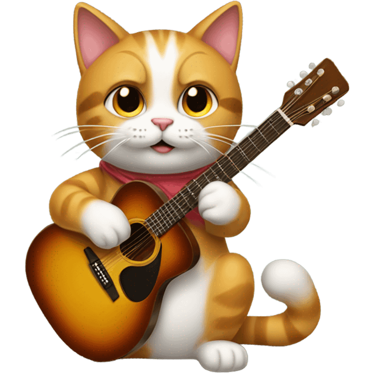 Cat playing guitar  emoji