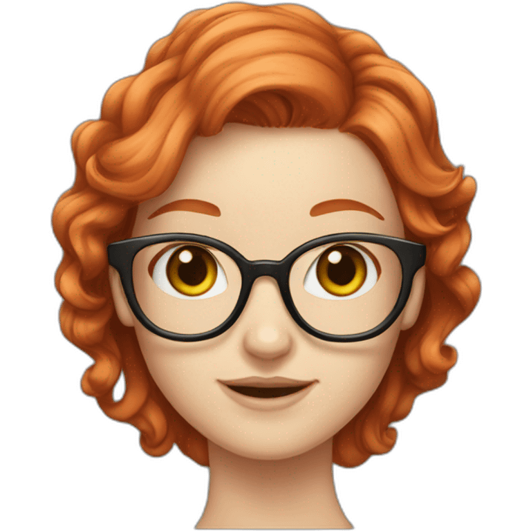 redhead pale girl with glasses and earrings emoji