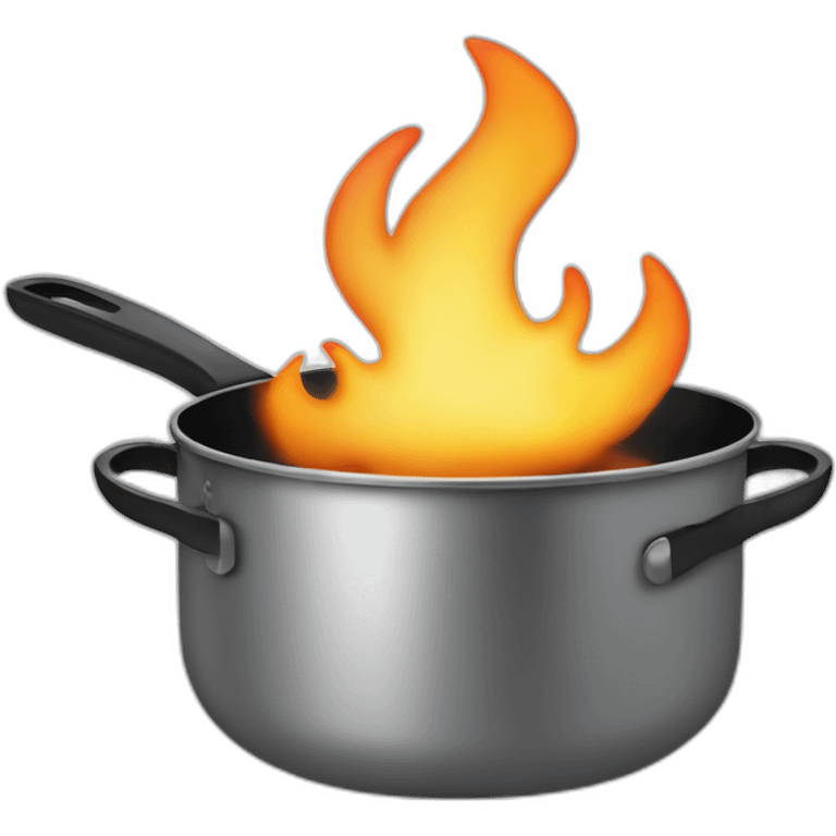 cooking intel microprocessor flaming in a frying pan emoji