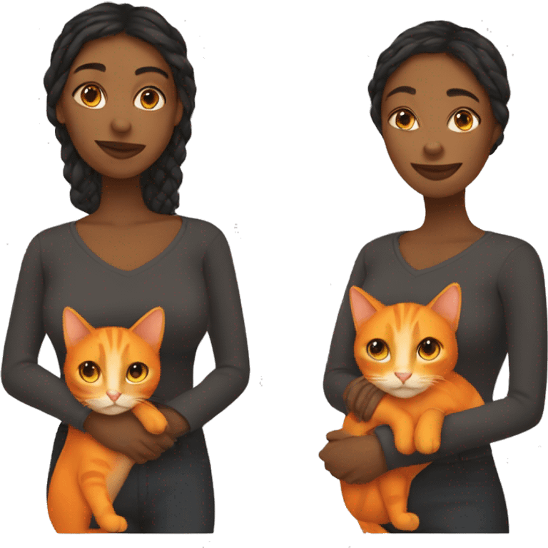 woman with orange cat emoji