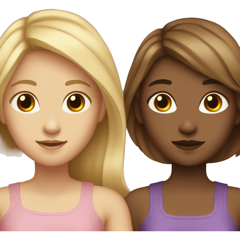 Two Girls together one with Brown Hair and one with blonde hair emoji