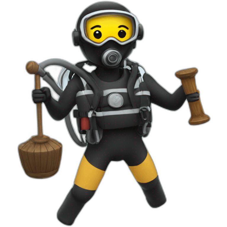 Scuba diving holding gavel emoji