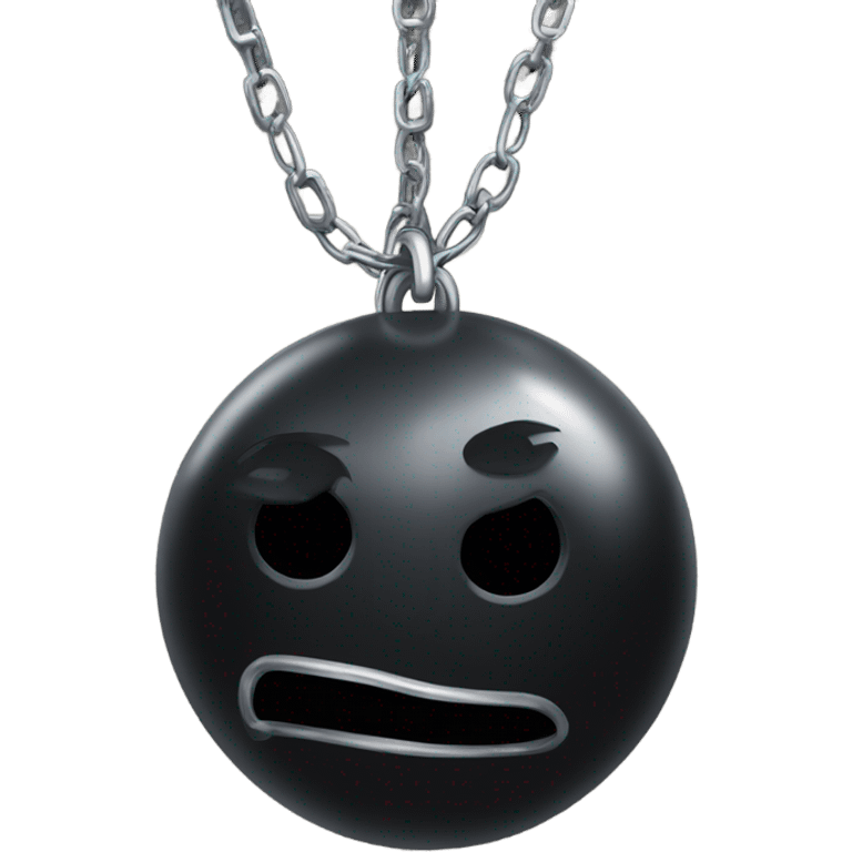 A heavy black ball with a chain emoji